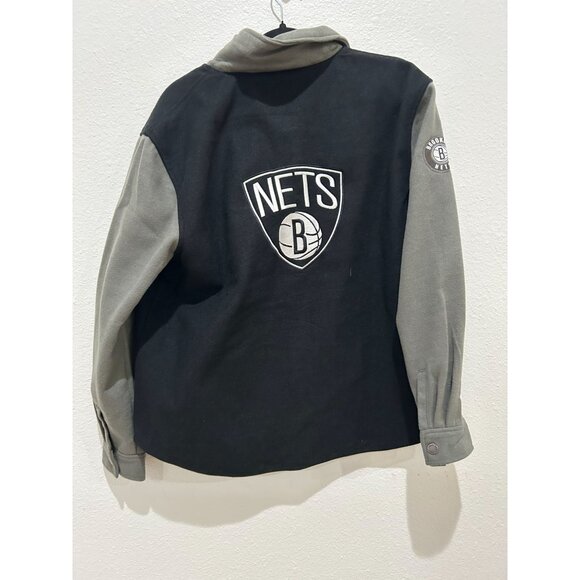 NWT Wear by Erin Andrews Size L Flannel Shacket Brooklyn Nets - Picture 3 of 4